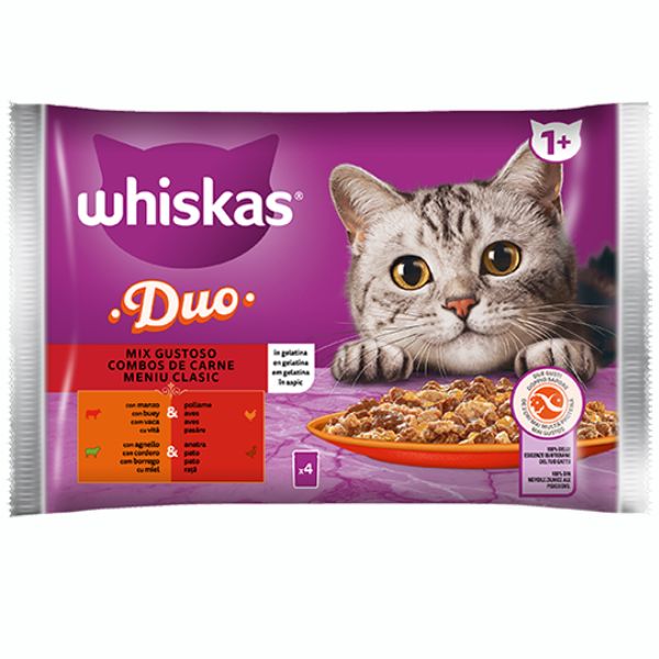 Whiskas Duo Multipack 4 pezzi da 85 gr Whiskas Duo Multipack 4 pezzi da 85 gr